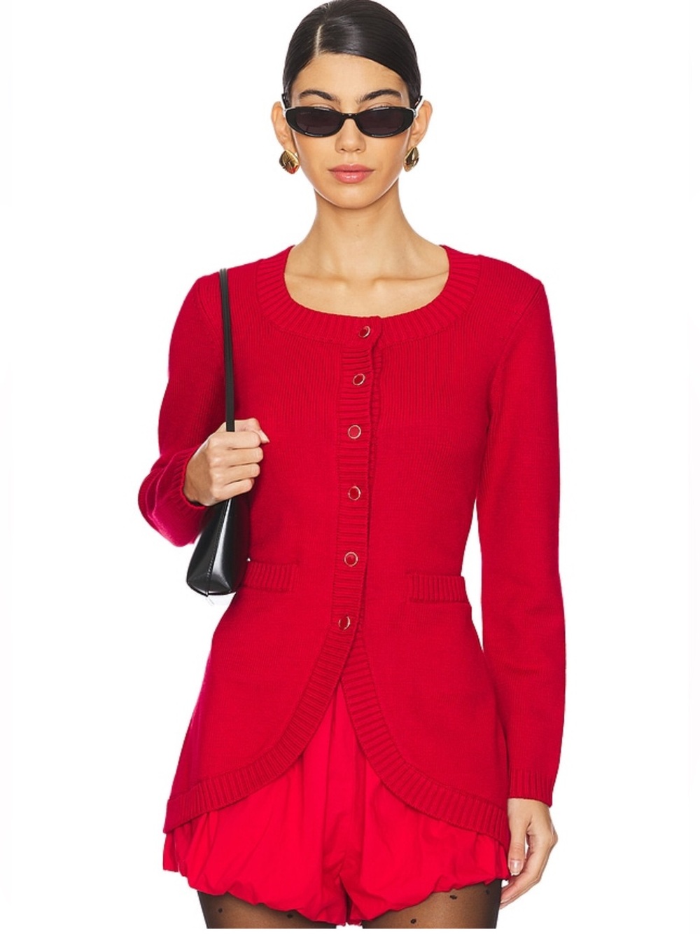 REVOLVE POSSE Ruby Ted Long Line Button Up Sweater, Medium